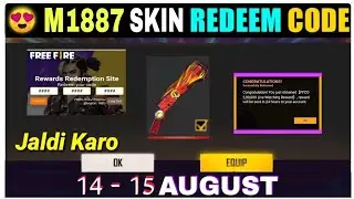 Free Fire Redeem Code Today 14 August | M1887 Skin Redeem Code | FF Redeem Code Today