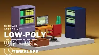 MODELING A LOW-POLY OFFICE SCENE IN BLENDER 3.4 [ UNDER 15 mins](TIMESLAPE)/@MONDA 3D_ANIMATION.