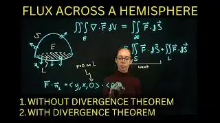 Flux across a hemisphere, with and without the Divergence Theorem, Multivariable Calculus