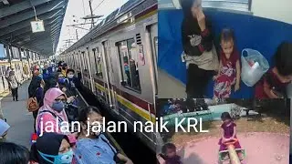 bocil naik kereta  jalan jalan naik KRL