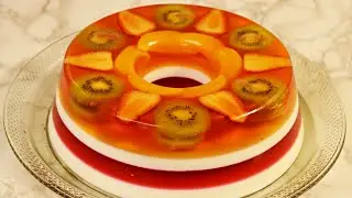 GELATINA DE FRUTAS SABOR DURAZNO, FRESA Y COCO