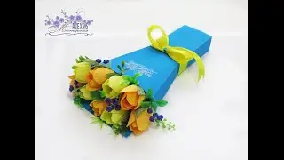 Мк коробочка - основа для букета из конфет с шаблоном для распечатки