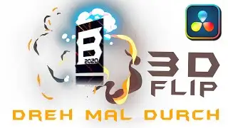 Logo 3D Flip effect in DAVINCI RESOLVE tutorial German
