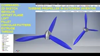 Turbine Propeller in Autodesk Inventor || Autodesk Inventor Drawing Basics || Inventor tutorials 3d