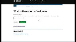 How to create a catch certificate by using postcode lookup to change exporter address