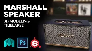 3D Marshall Speaker - Modeling Timelapse