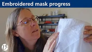 White Threads FlossTube 105 – Embroidered mask progress