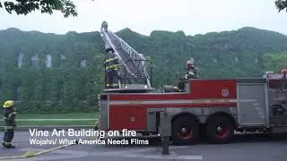 Vine Arts Building on Fire