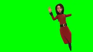3D Green Screen Character traditional girl  Free 3d Explainer kit