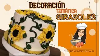 Decoración de torta temática Girasol 🌻 | Decoracion basica | Dulces Moncayo by Ale ♥️