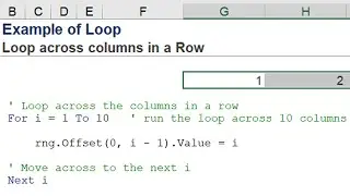 Loop across columns in a Row