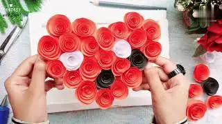 Paper crafty heart frame | DIY heart frame | easy and simple rose frame