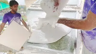 AMAZING PROCESS OF MAKING GYPSUM Ceiling Tiles | How to Make Gypsum Ceiling.