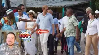 Meghan LOCKS Up Harry's Arm To Lead Him In Colombia #meghanmarkle