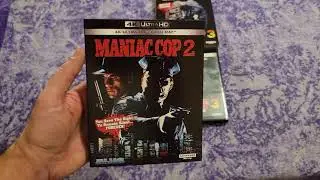 Up Close of Blue Underground Maniac Cop 2 and 3 4K Bluray