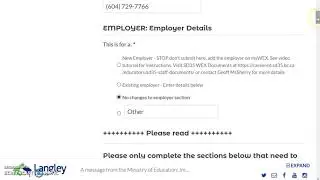 change an employer or activity on mywex.ca