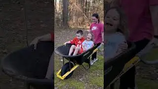 SO MUCH FUN! Wheelbarrow Rides With Our Autistic Son Levi #shorts