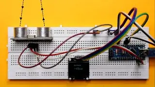 How to make ultrasonic distance meter with Arduino using OLED display | Robotix.io