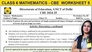 DOE Class 6 Maths CBE Worksheet 5 Solution | 2024 – 2025