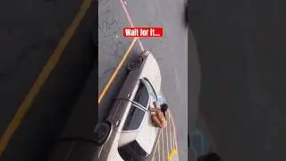 Woman Attacks Car and Gets Taken For a WILD RIDE‼️ #shortvideo #shorts