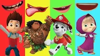 Wrong Mouth Learn Colors Paw Patrol Moana Masha and the Bear Talking Ben Finger Family Children Song