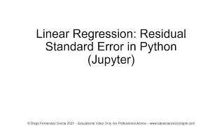Linear Regression. Residual Standard Error in Python (Jupyter)