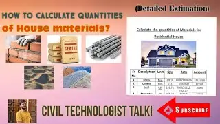 How to calculate quantities of house materials?#Cement #Sand #Aggregate #Estimation #materials #art