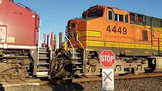 BNSF 9656 NB with a Awesome Lashup and a Horn show part 4 of 6