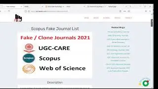 Fake Scopus Journal List | Fake UGC Care Journal List | Clone Website of scopus publication