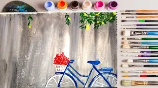 How To Paint  Water colour Spring Bicycle