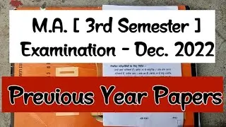 MA [ 3rd Semester ] Exam. Dec. 2022 || #previous_year_papers #mcbu_university @aimershatta