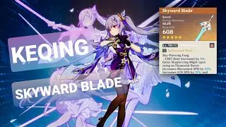 Electroqueen Keqing with Skyward Blade (Gladiator + Thundering Fury set)