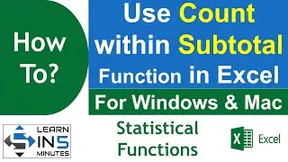 How to use Count within Subtotal Function in Microsoft Excel | Learn in 5 Minutes