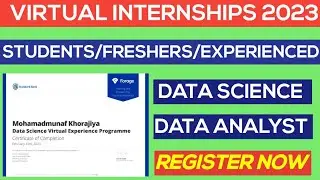 Data Science Internship | Data Analyst internship | Data analytics internship | work from home