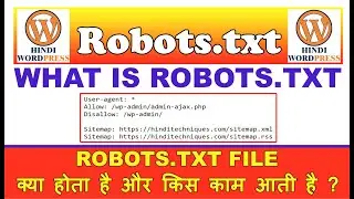 what is robots.txt in seo in hindi, what is robots.txt file & how to create it