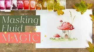 How To Paint a Cute Toadstool House With Watercolours