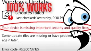 FIX ''Your device is missing important security and quality fixes'' Windows 10