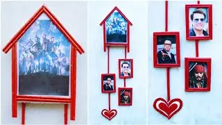 MAKING FAMILY PHOTO FRAME WITH PAPER || COLLAGE PHOTOFRAME || The Handicraft