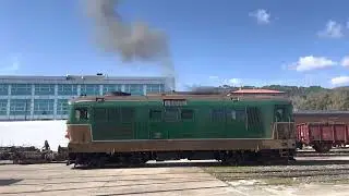 Accensione/Avviamento locomotore diesel FS  D345 1055  OLD - D.O.R.S. La Spezia Migliarina 