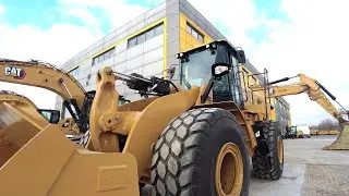 Exploring the CAT 966GC Wheel Loader. Engine Sound and Movement Demo