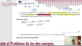 Solving situations using integers