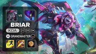Briar vs Kha'Zix Jungle - KR Grandmaster - Patch 14.18 Season 14