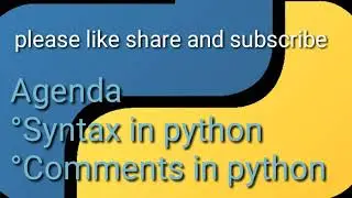 Python tutorial from zero to hero | syntax and comment in python 