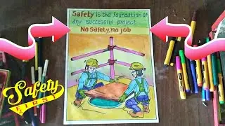 Safety poster: life secure with safety/ safety projects/ safety drawing @modikasundayvlogs9920