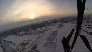 Зимний полет на параплане в Тамбове