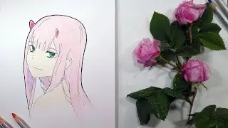 Как нарисовать девушку 02. How to draw Zero Two from Darling in the Franxx