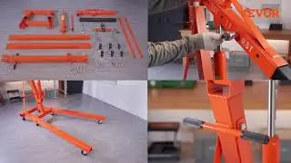 VEVOR 2 Ton Hydraulic Engine Hoist - Heavy-Duty, Foldable Shop Crane for Auto Repair & Lifting