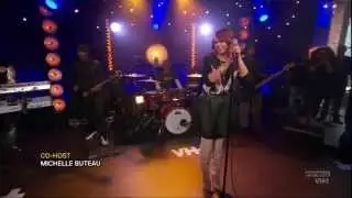 Faith Evans Sings in Tan Thigh Boots