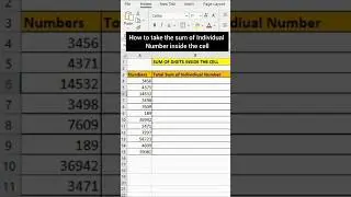 How to take the Sum of Individual Numbers Inside the Cell 