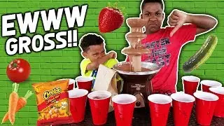 DIP IT IN CHOCOLATE CHALLENGE!!!! | BROTASTIK TRYING DIFFERENT FOODS IN CHOCOLATE!!